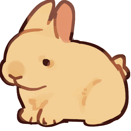 A very light brown rabbit fcing the left.
